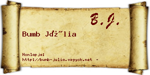 Bumb Júlia névjegykártya